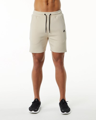 Alphalete Interlock Knit 6" Kratke Vanilla | 609-QPUBYD