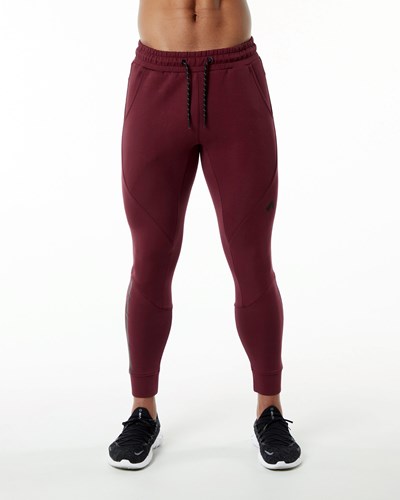 Alphalete Interlock Knit Cuffed Jogger Bordove | 829-TXBALJ