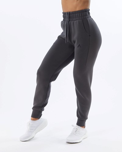 Alphalete Interlock Knit Cuffed Jogger Charcoal | 547-GOSVLB