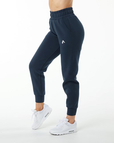 Alphalete Interlock Knit Cuffed Jogger Námornícka Modrá | 621-COGENR