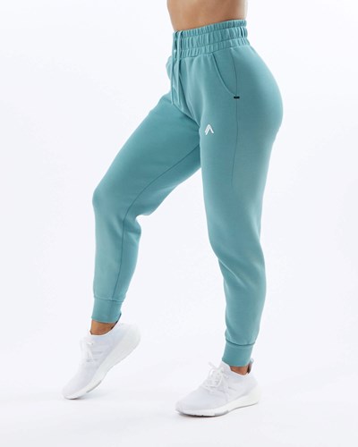 Alphalete Interlock Knit Cuffed Jogger Teal | 157-URQAMV