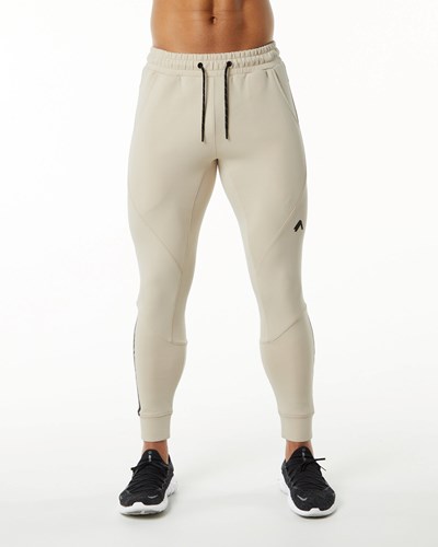 Alphalete Interlock Knit Cuffed Jogger Vanilla | 013-RQBSAE