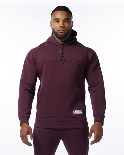 Alphalete Interlock Knit Hoodie Merlot | 314-FVIYBK