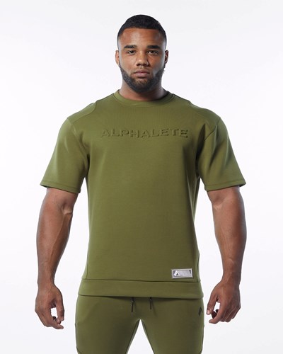 Alphalete Interlock Knit Pullover Olivovo Zelená | 019-XWBDGK