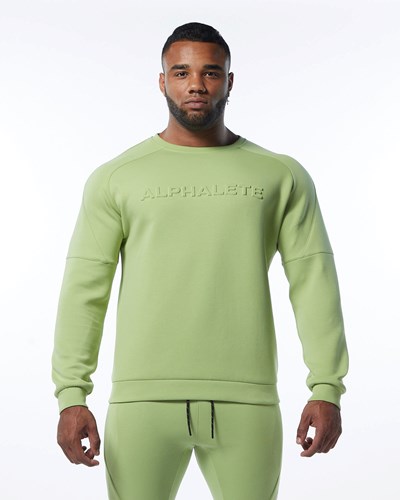 Alphalete Interlock Knit Pullover Svetlo Zelene | 235-VRQFHL