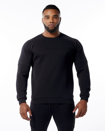 Alphalete Interlock Knit Pullover Čierne | 819-WBAIPG