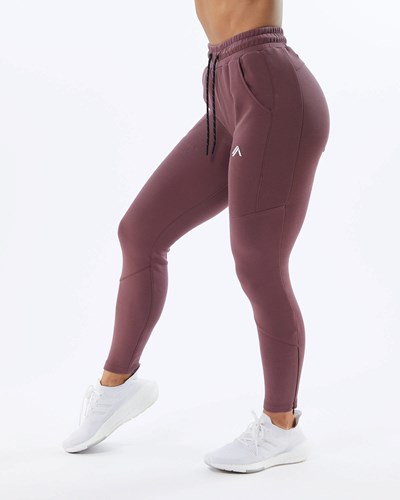 Alphalete Interlock Knit Zip Jogger Mauve | 401-GDIESL