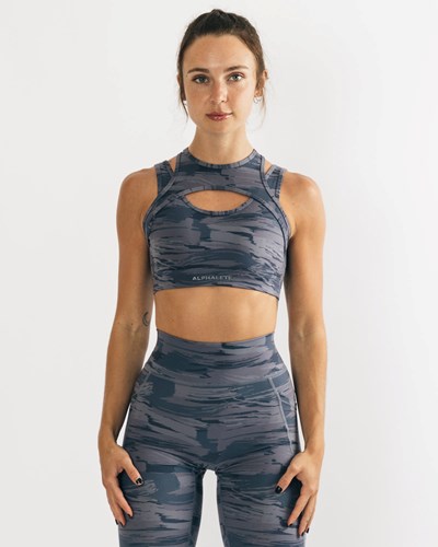 Alphalete Medium Impact Bra Siva Maskacove | 726-NBZXTI