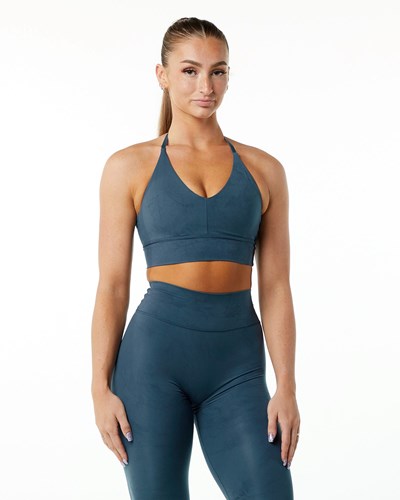 Alphalete Medium-Impact Luxury Sports Bra Modre | 279-UMPIQH