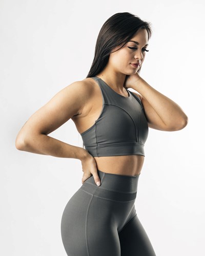 Alphalete Medium-Impact Luxury Sports Bra Volcanic Ash | 430-XPCDVE