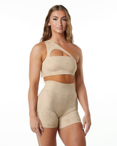 Alphalete Medium-Impact Luxury Sports Bra Hazelnut | 798-GQSHCW