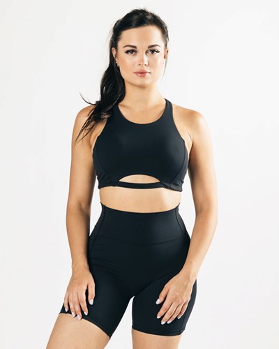 Alphalete Medium-Support One Piece Sports Bra Čierne | 326-ZMENUF