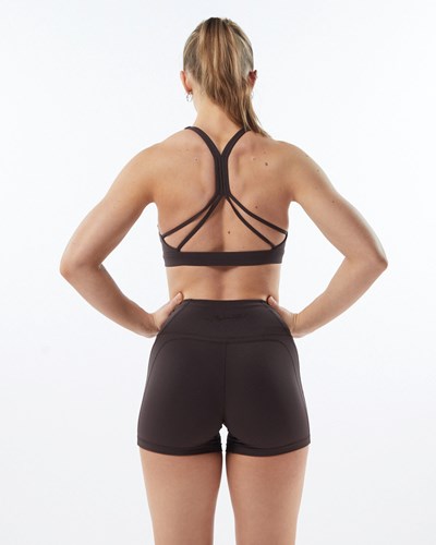 Alphalete Medium-Support Remienkove Open Back Sports Bra Siva | 039-GZVBNJ