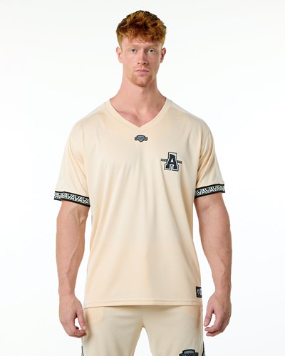 Alphalete Oversized Kratke Sleeve Jersey Tan | 640-TCSYJD