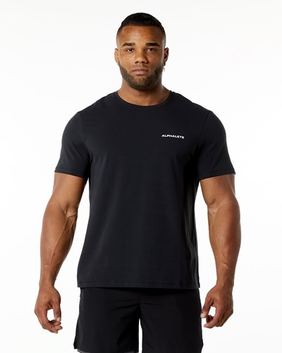 Alphalete Relaxed Fit Tee Čierne | 129-RCTLUI