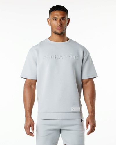 Alphalete Relaxed Interlock Knit Pullover Siva | 218-XBMLAJ