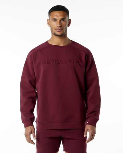 Alphalete Relaxed Interlock Knit Pullover Bordove | 719-CGSLUA