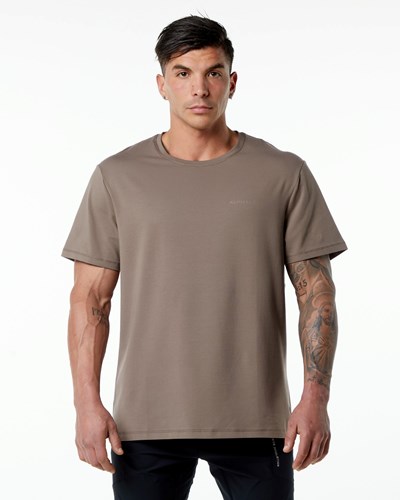 Alphalete Set-In Sleeve Tee Mocha | 085-RZUPWJ