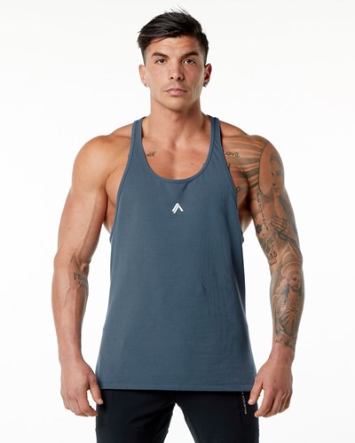 Alphalete Stepped Hem Stringer Modre | 754-SWOJLY