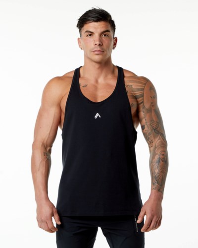 Alphalete Stepped Hem Stringer Čierne | 307-QWGVUP