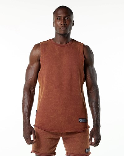 Alphalete Stredne-Weight Washed Terry Cutoff Bloodstone | 290-LGCTKU