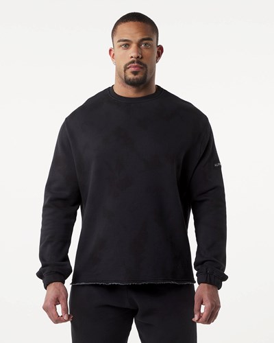 Alphalete Washed Fleece Svetrove Saty Blackbird | 508-FIGXYW