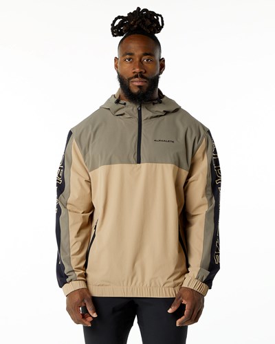 Alphalete Woven Performance Jacket Desert Safari | 082-NEFJQT