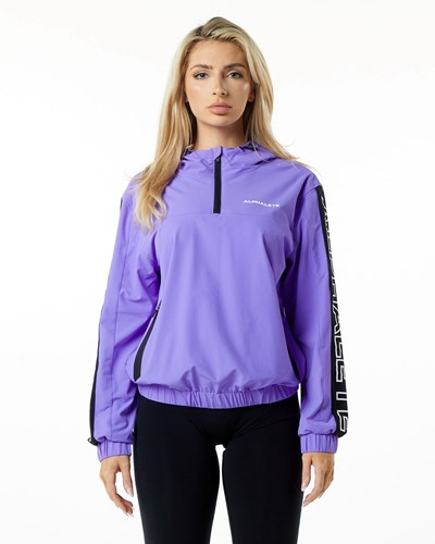 Alphalete Woven Performance Jacket Synthetic Violet | 713-BMPDHA