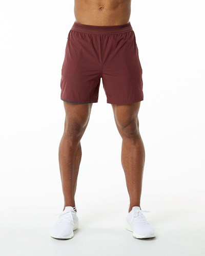 Alphalete Woven Tréningová Kratke Merlot | 061-IEOPHF