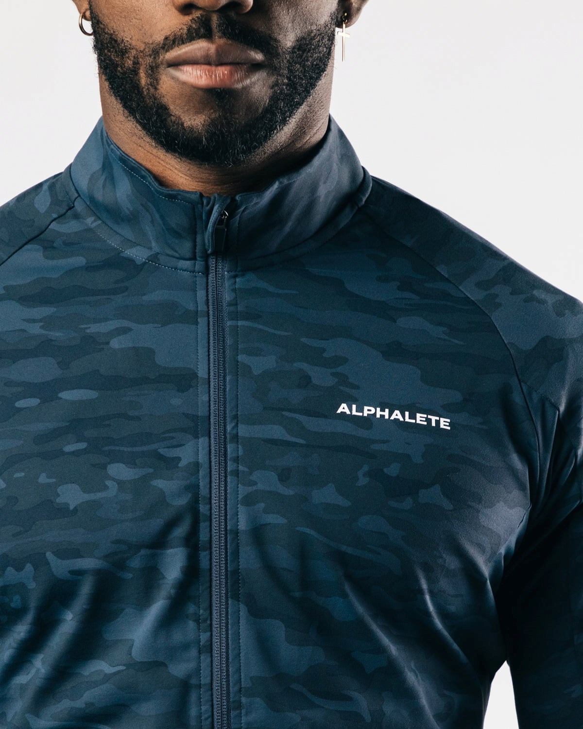 Alphalete 4-Way Stretch Tracking Jacket Tmavo Námornícka Modrá Maskacove | 237-WYGMJU