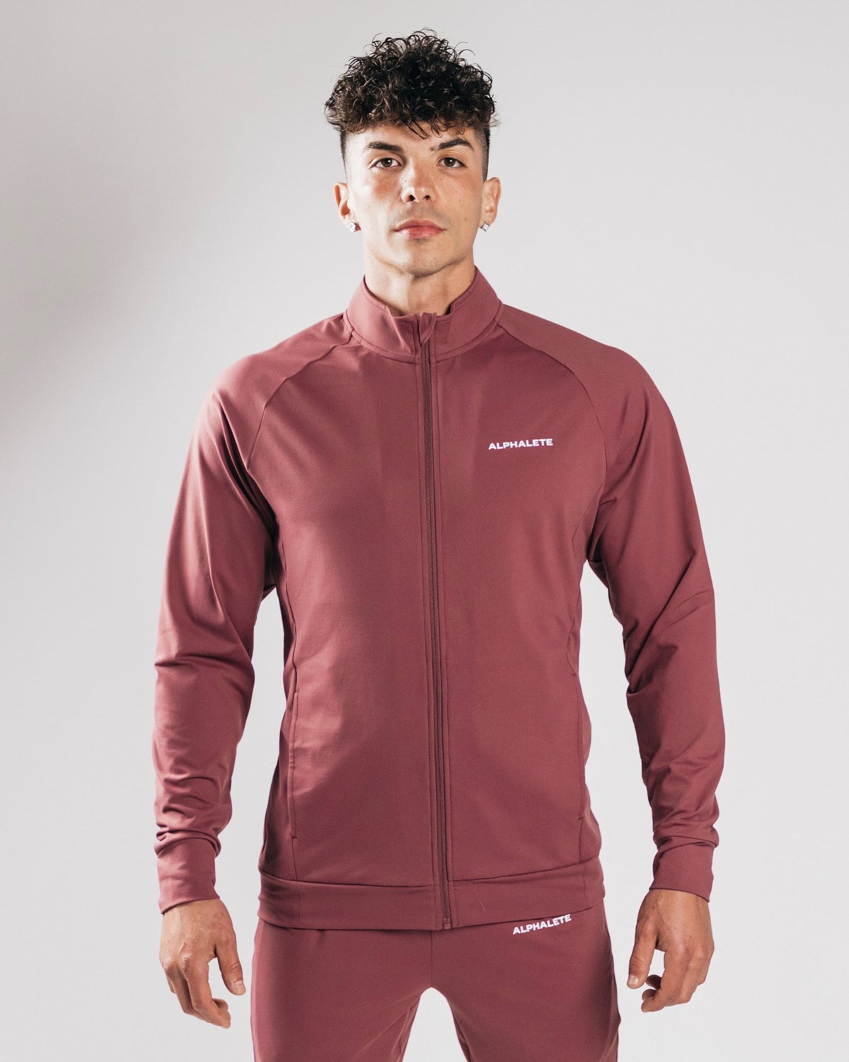 Alphalete 4-Way Stretch Tracking Jacket Mauve | 590-KABDGL