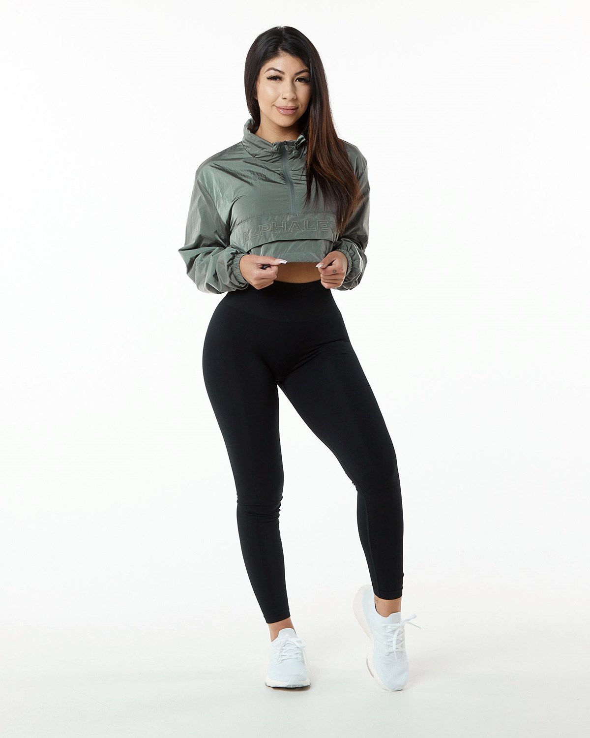 Alphalete All-Purpose Crop Jacket Charcoal | 218-EWSMYD