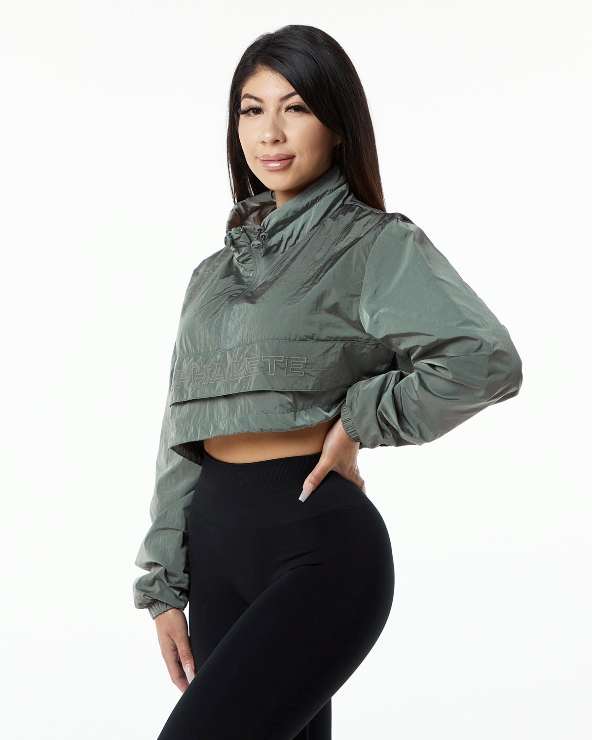 Alphalete All-Purpose Crop Jacket Charcoal | 218-EWSMYD