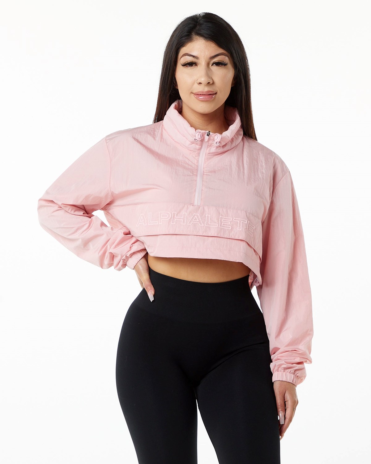 Alphalete All-Purpose Crop Jacket Mauve | 536-PFHTNX