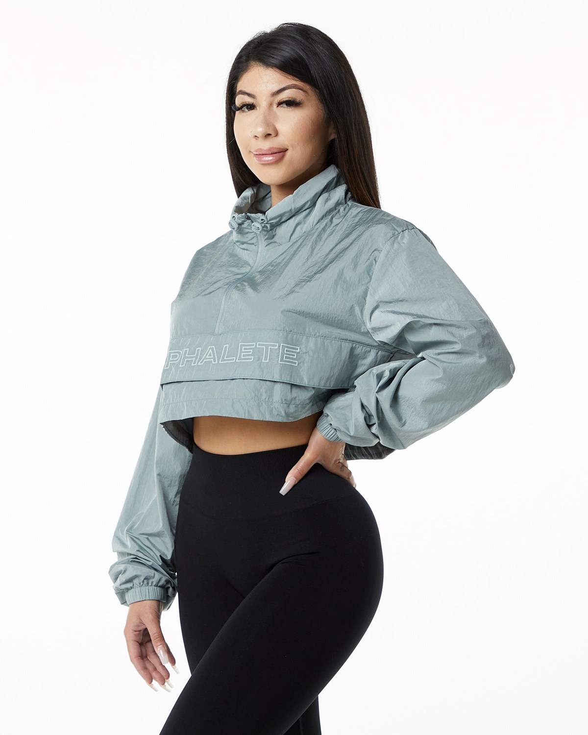 Alphalete All-Purpose Crop Jacket Modre | 589-XAVQWH