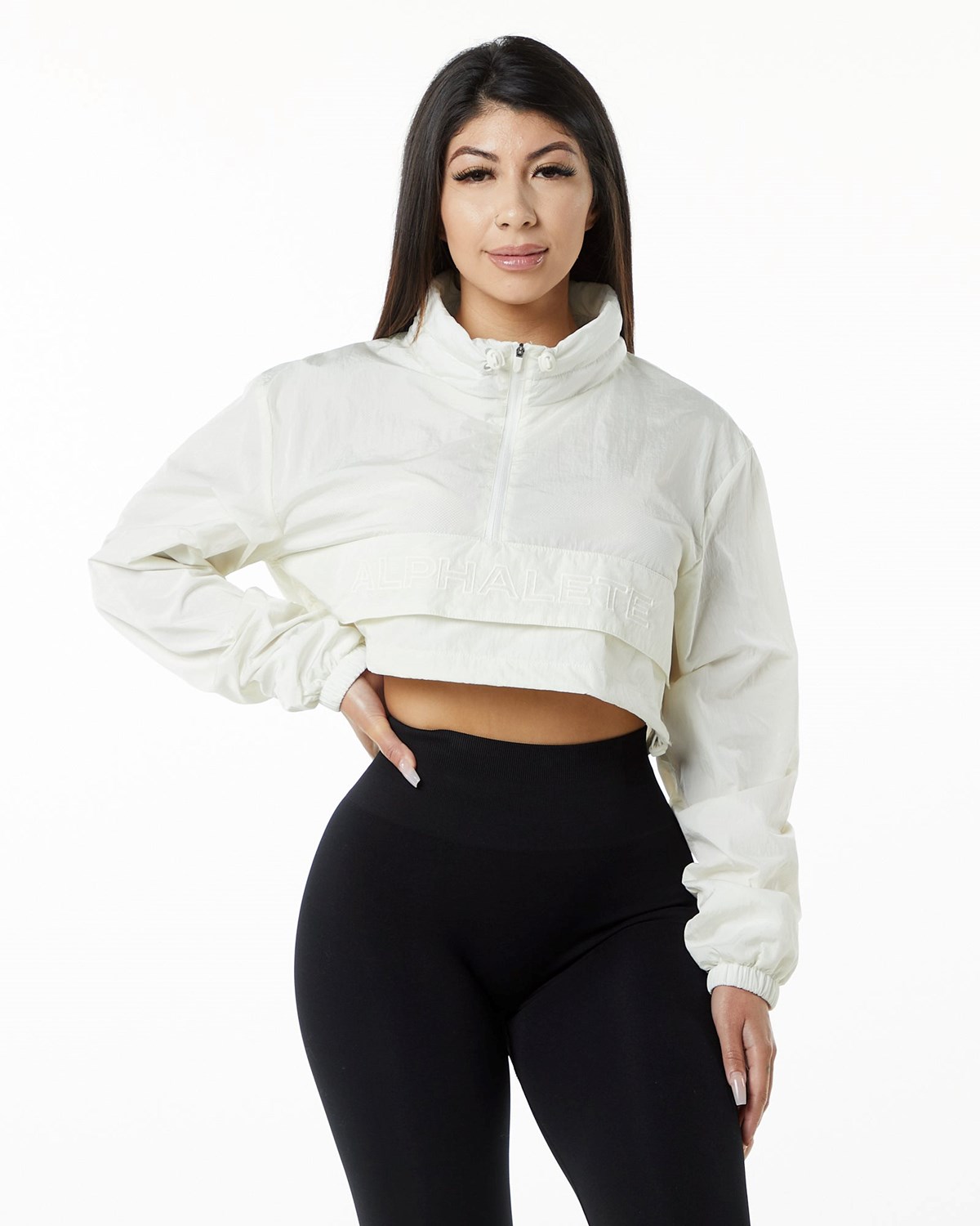 Alphalete All-Purpose Crop Jacket Sage | 837-JRUTIF