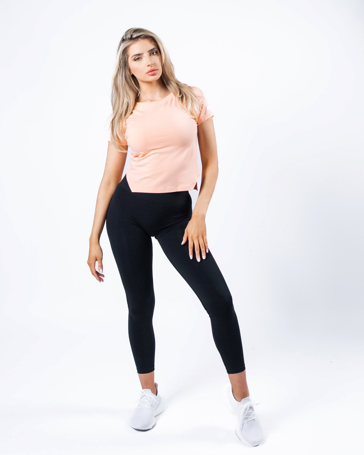 Alphalete Boatneck Cropped Premium Kratke Sleeve Koralove | 493-DANCBL