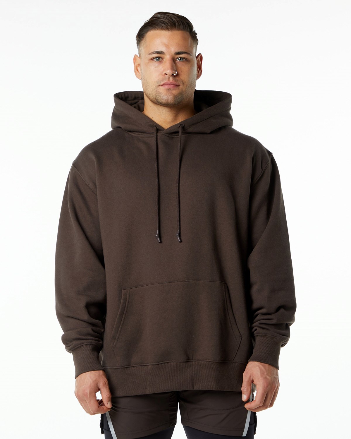 Alphalete Brushed Fleece Grafika Hoodie Hnede | 062-LYUOVW