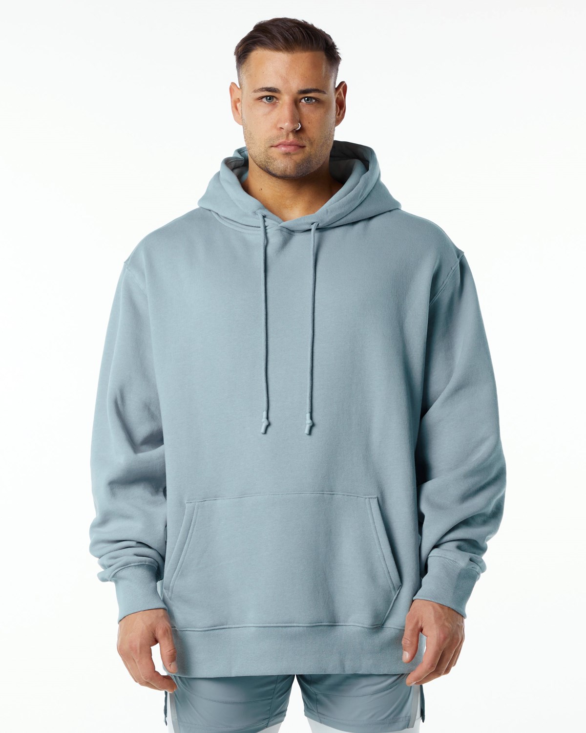 Alphalete Brushed Fleece Grafika Hoodie Modre | 456-NVKCQT