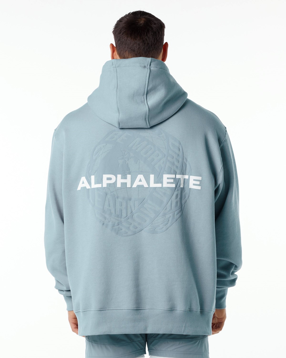 Alphalete Brushed Fleece Grafika Hoodie Modre | 456-NVKCQT