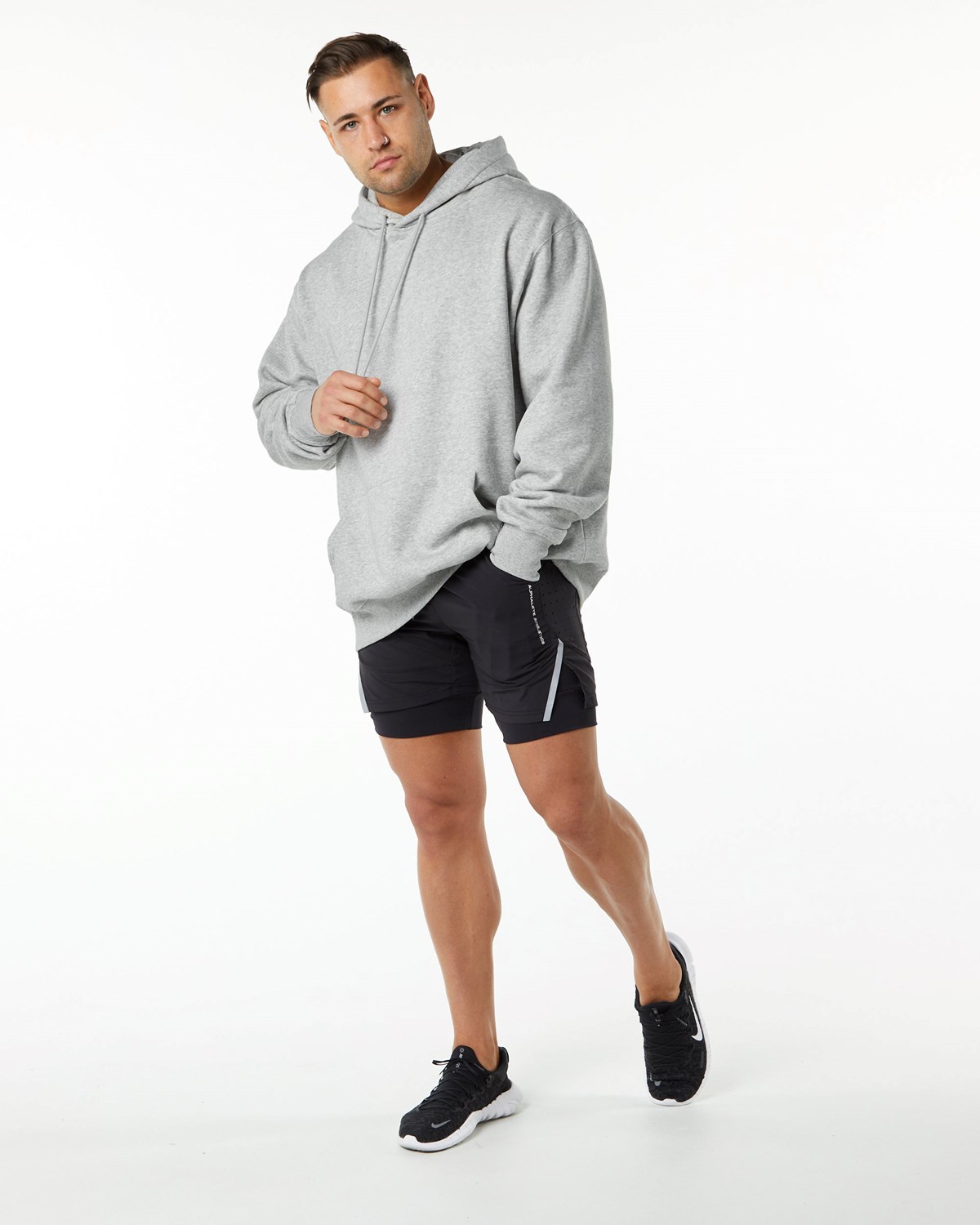 Alphalete Brushed Fleece Grafika Hoodie Siva | 713-MLVHNA