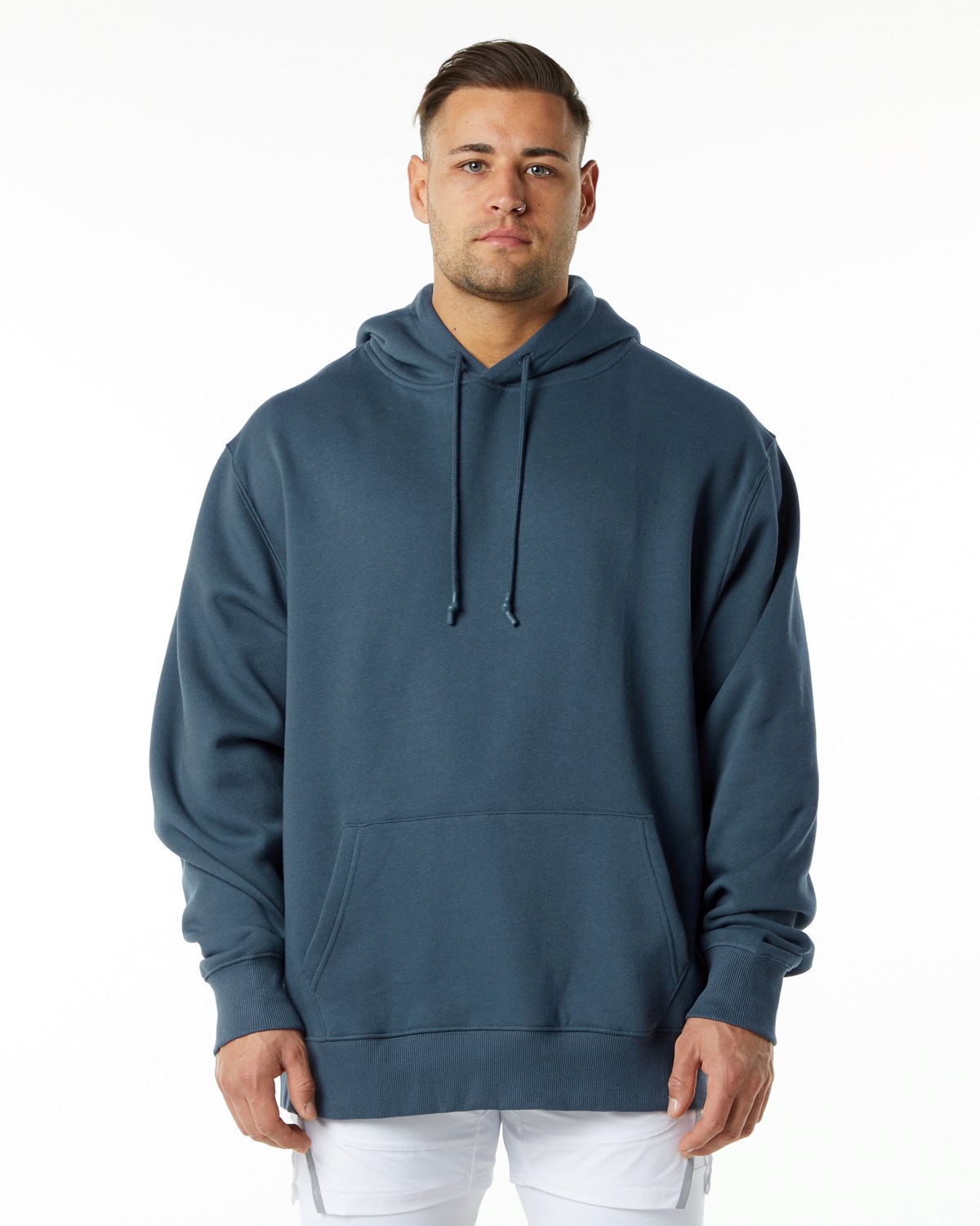 Alphalete Brushed Fleece Grafika Hoodie Modre | 975-MEYOAJ