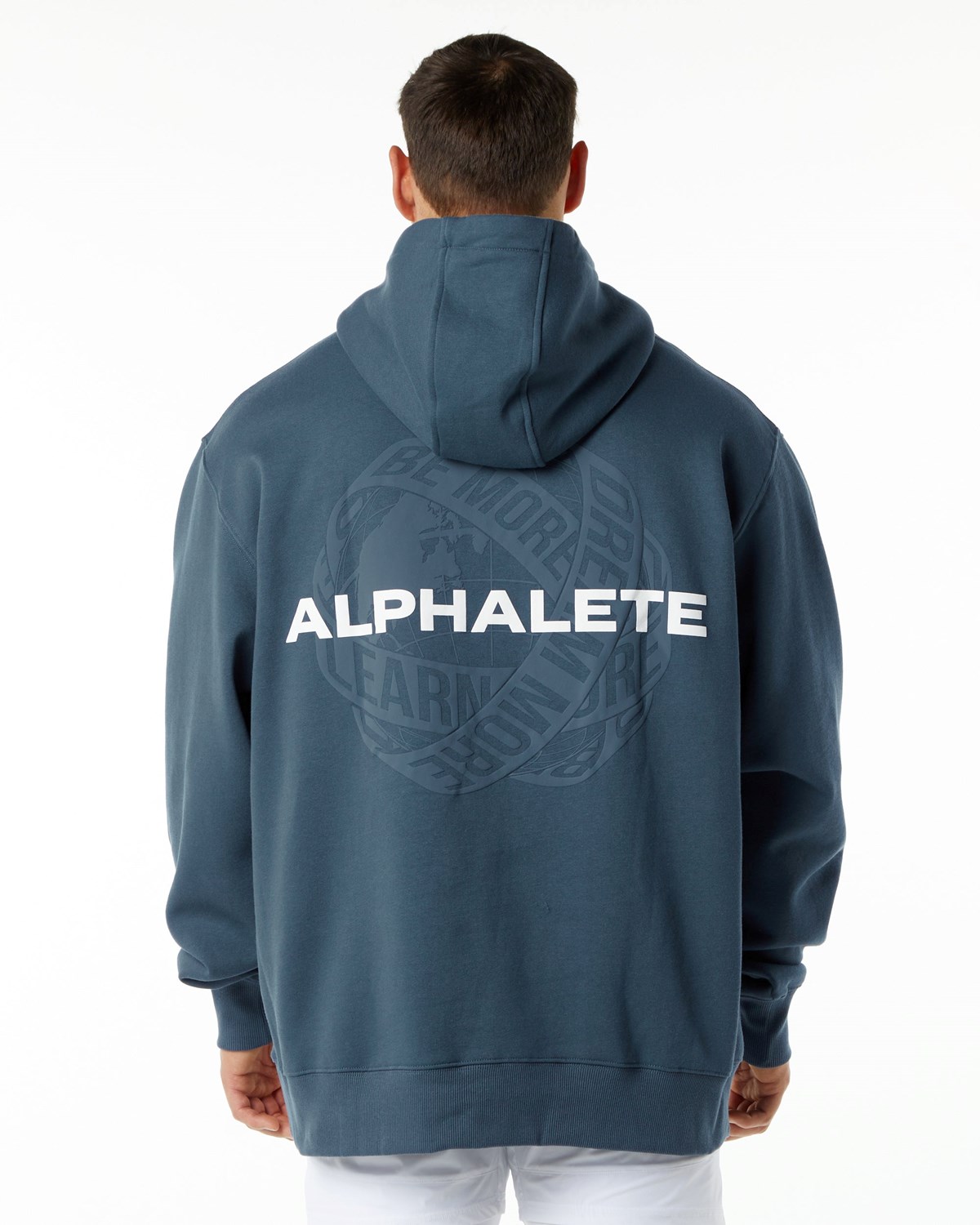 Alphalete Brushed Fleece Grafika Hoodie Modre | 975-MEYOAJ