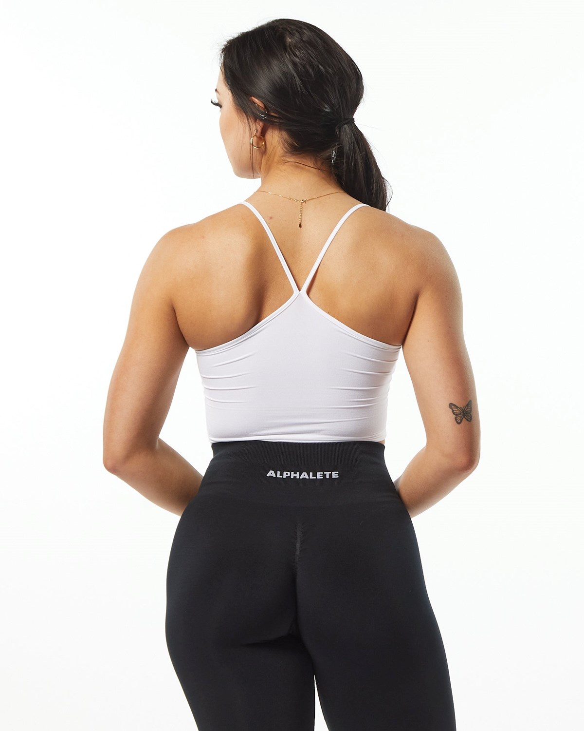 Alphalete Camisole Y-Back Crop Tank Biele | 861-THMWSC