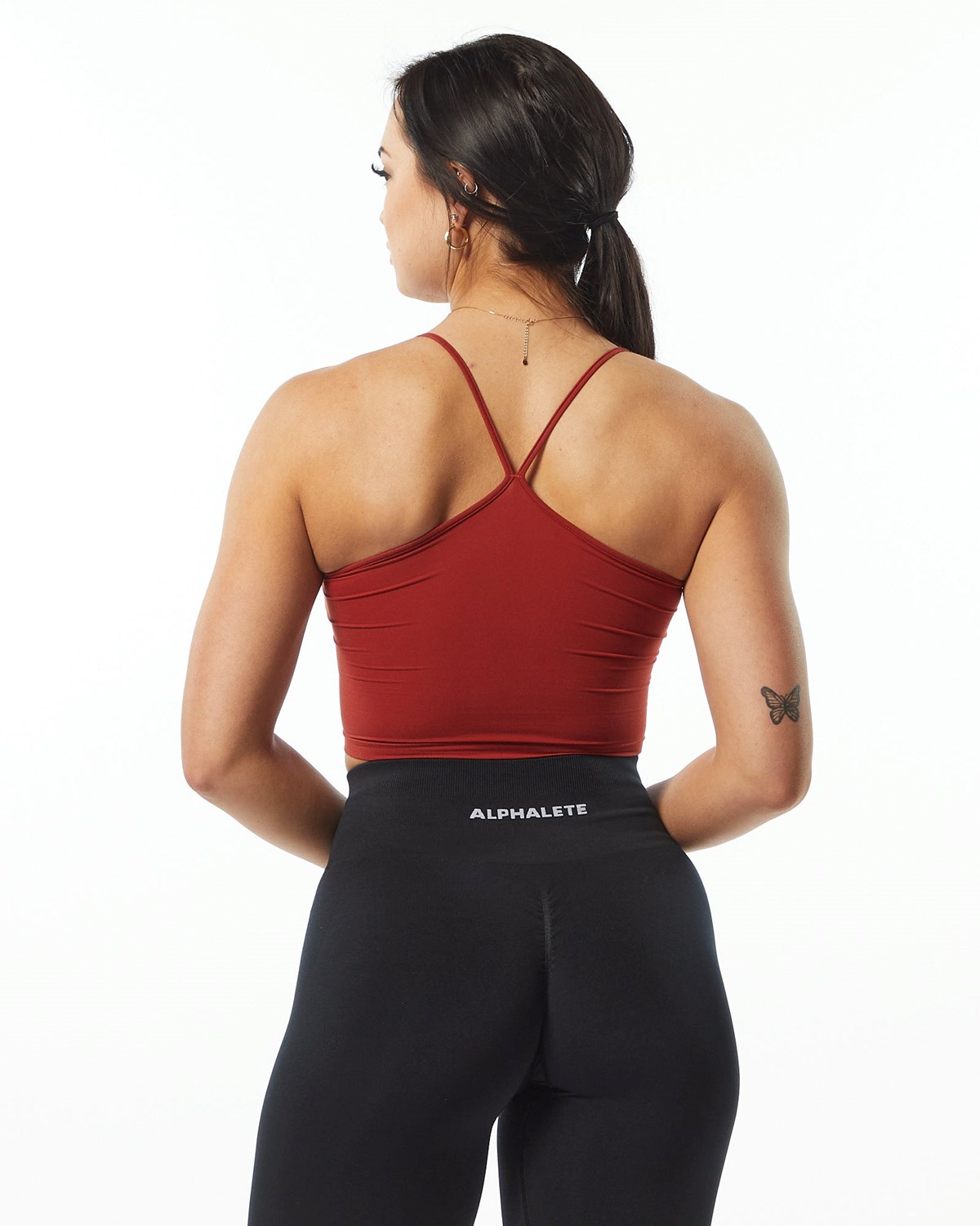 Alphalete Camisole Y-Back Crop Tank Cherry | 189-UFCBOI