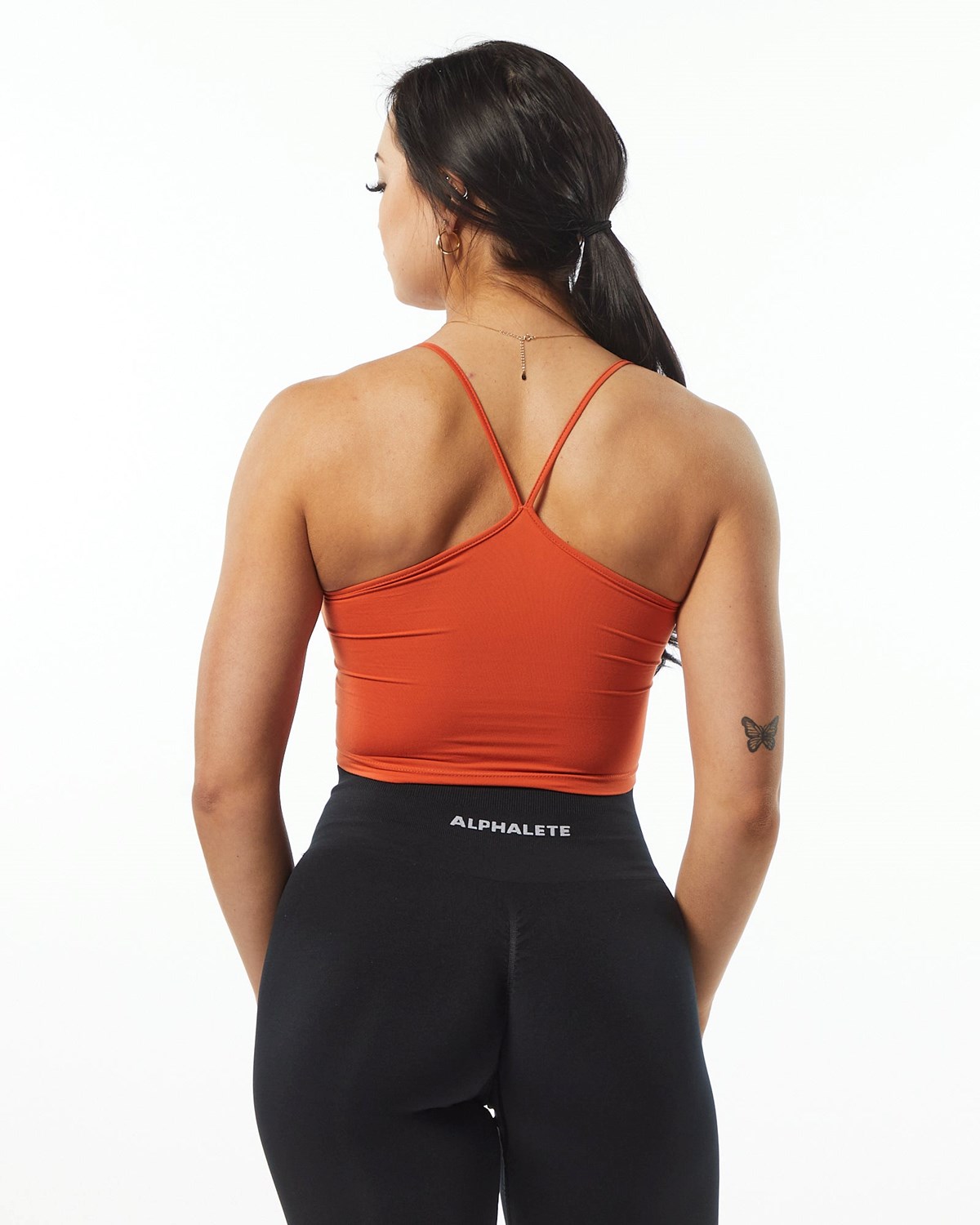 Alphalete Camisole Y-Back Crop Tank Oranžové | 695-LFEYIW