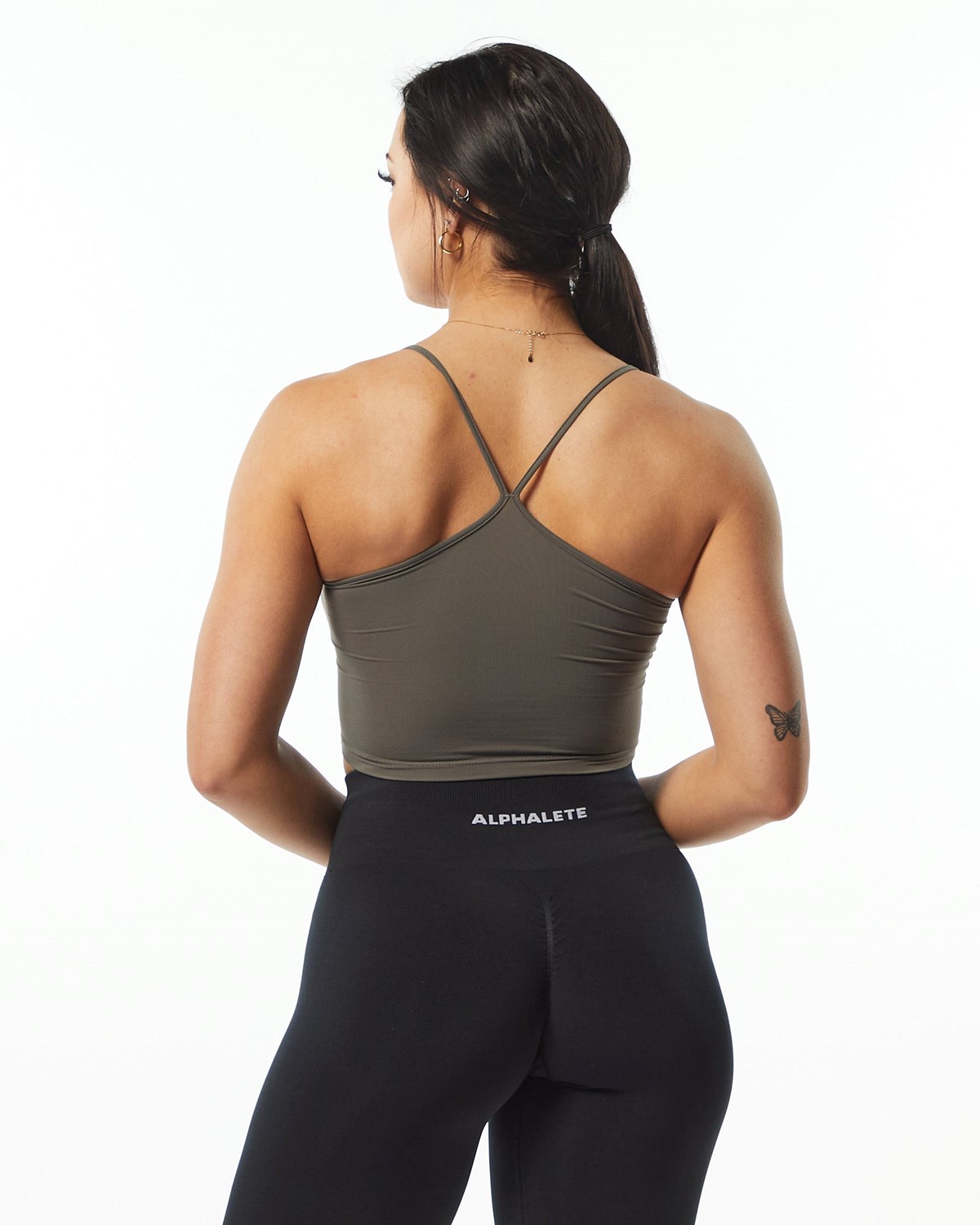 Alphalete Camisole Y-Back Crop Tank Siva | 430-ECZYQT