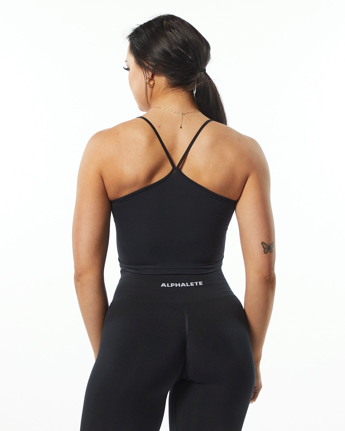 Alphalete Camisole Y-Back Crop Tank Čierne | 942-PELAQR