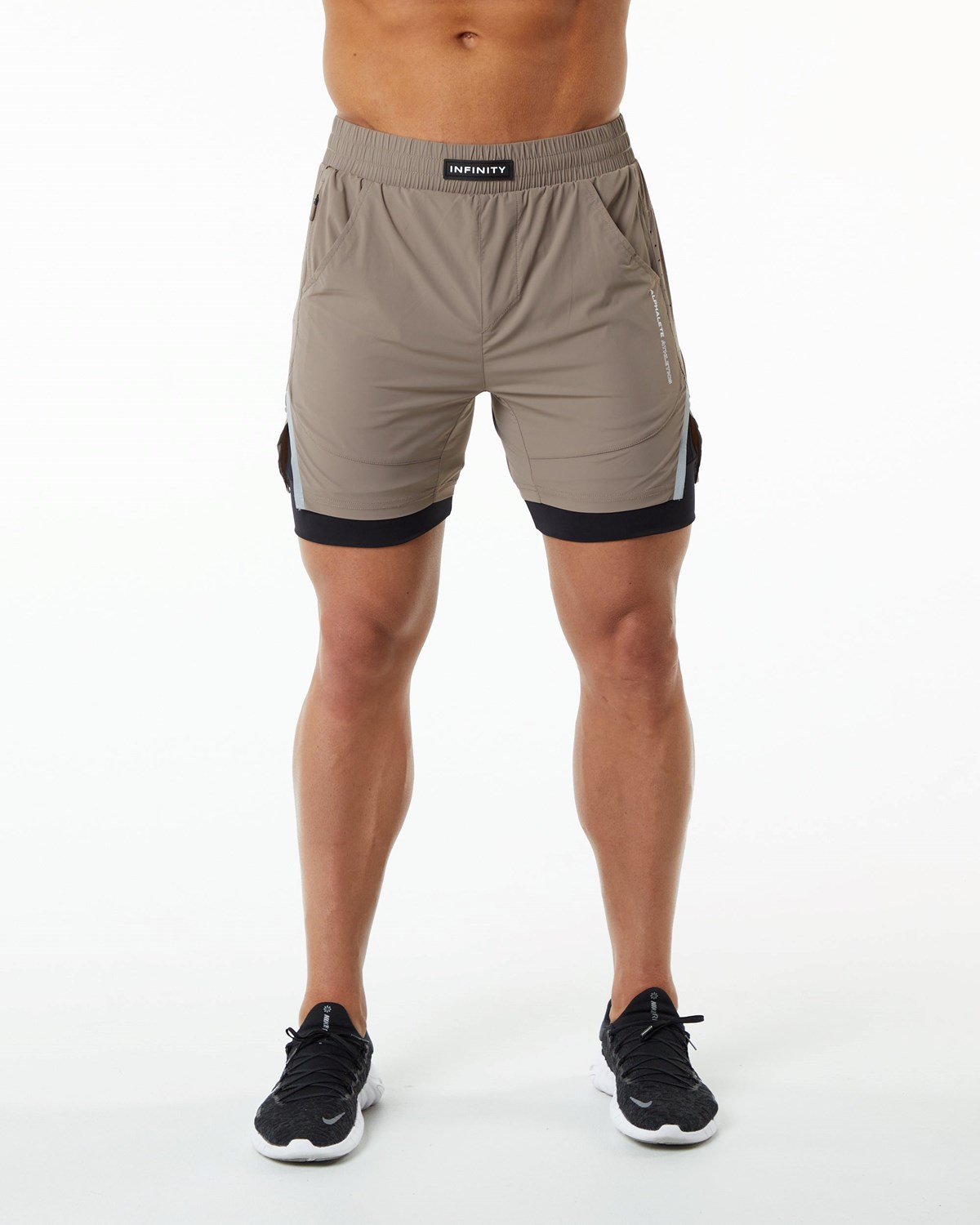 Alphalete Compression Podsite Woven Tréningová Kratke Mocha | 479-IFZACG