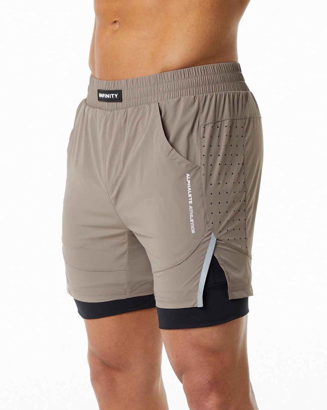 Alphalete Compression Podsite Woven Tréningová Kratke Mocha | 479-IFZACG